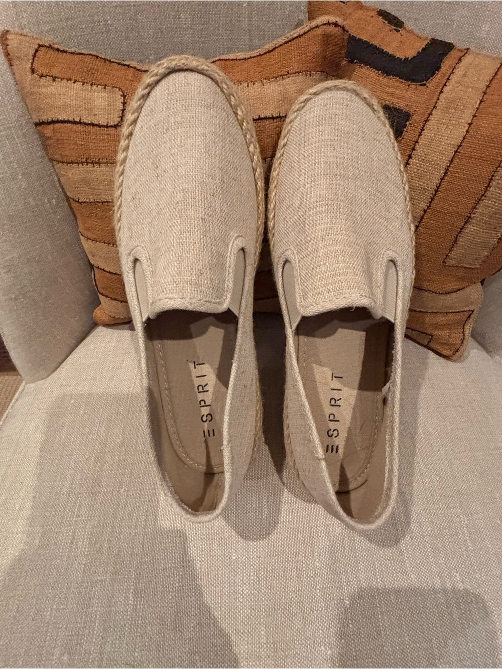 Esprit Women’s Beige Canvas Slip-On Espadrilles